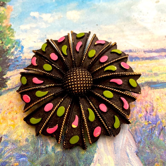 Vintage 60s Alan J Starburst Broach Retro - Picture 1 of 5